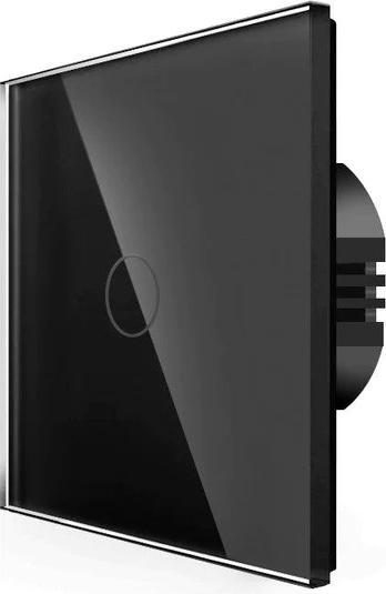 Produktbild Spring One Gang, One Way Touch Switch, Glass Black