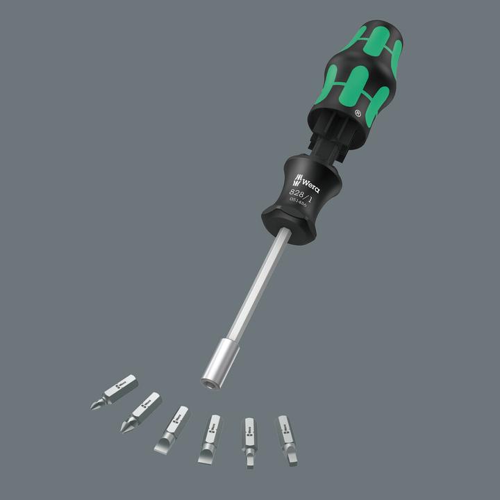 Productafbeelding Wera Kraftform Compact 27 Imperial Set 1 Bithouder 1/4" (1 x 1,2x6,5x25, PH1 x 25 mm, 1 x 2 x 25 mm, sleuf 1 x 5,5 x 25 mm, 1 x PH 2 x 25 mm)