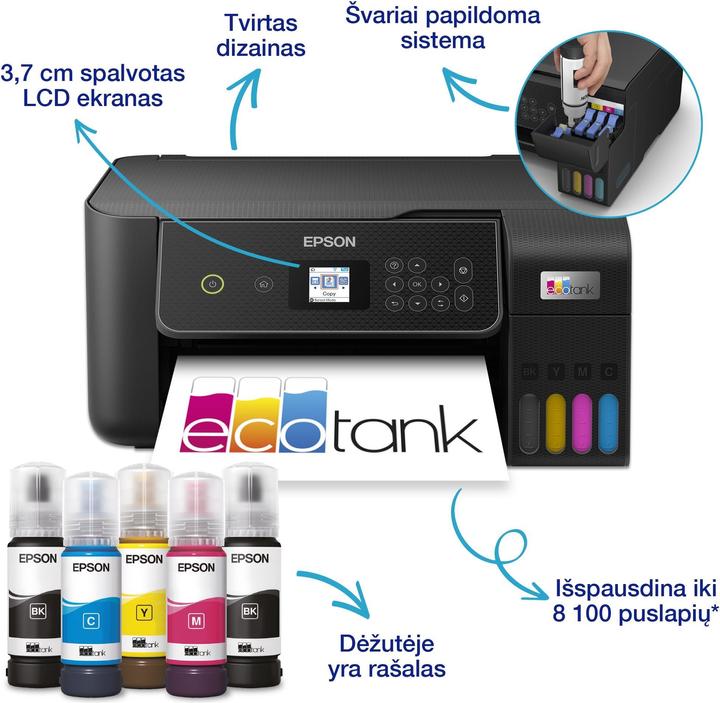 Actual product image Epson EcoTank L3280, 3in1,Print, Scan, Copy (Colour)