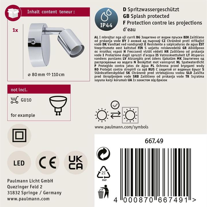 Actual product image Paulmann Spotlight Carolina (GU10)