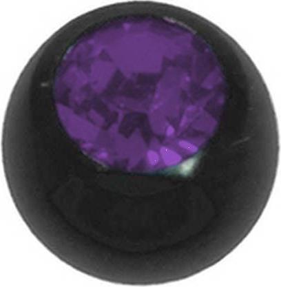 Bijouteria 1.2mm Piercing-Kugel (Premium Kristall, Chirurgenstahl 316L, PVD Beschichtung (schwarz))
