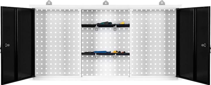 Produktbild Wiltec Hängeschrank Grau Werkstatteinrichtung Werkbank Werkzeugschrank Lochwand (120 cm, 19 cm)