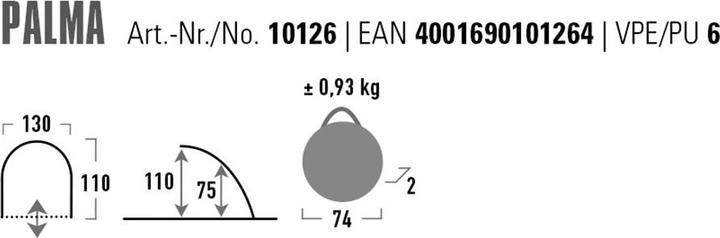 Produktbild High Peak Palma Beach Shelter (Strandzelt + Strandmuschel, 0.93 kg, 2 Personen)