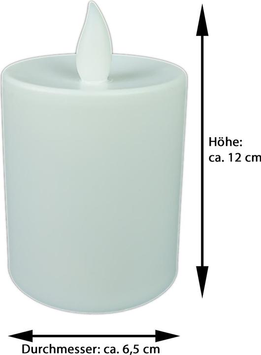Produktbild Novaliv LED Kerze Outdoor weiss Grablichter LED mit Batterie Dauerkerze | LED Kerzen flackernde Flamme (1 x)