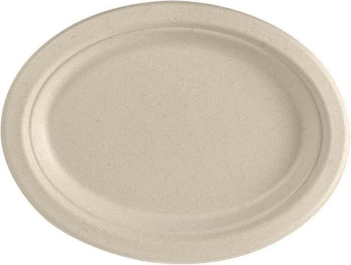 Produktbild Biopak Einwegteller oval 26 x 20 cm, 50 Stück, Hellbraun (50 x)
