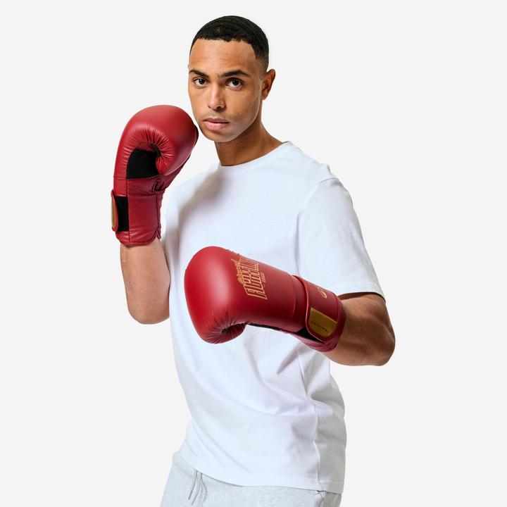 Actual product image Domyos Boxhandschuhe ergonomischer Schutz - bordeauxrot (12 OZ, 12)