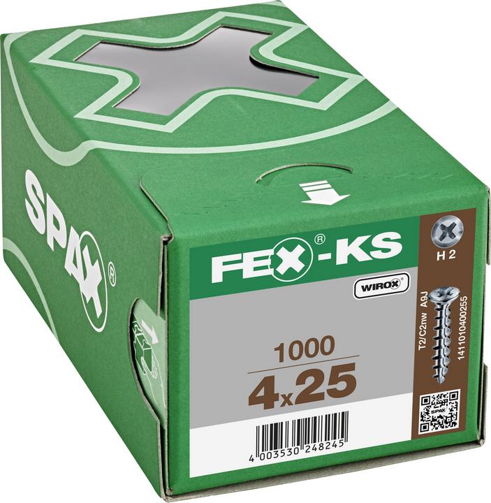 Image du produit Spax Fex-Ks Tête spéciale lentilles cruciforme H2 Wirox 1000pcs 4,2x25 (1000 Vis par pièce)