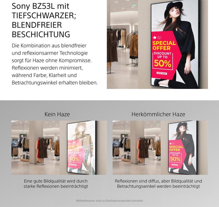 Actual product image Sony 98" Pro LCD 780nit Haze w/5yr PS (3840 x 2160 Pixels, 98")
