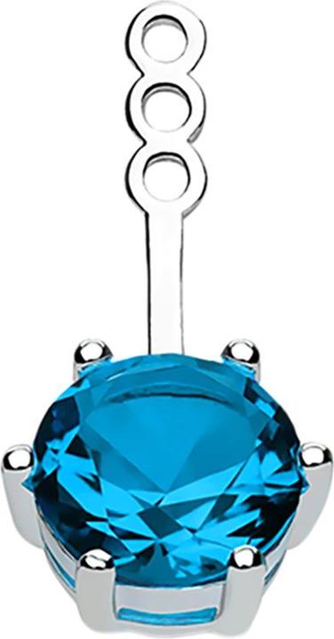 Star Piercing Ohrring Ear Jacket silber mit Kristall aqua