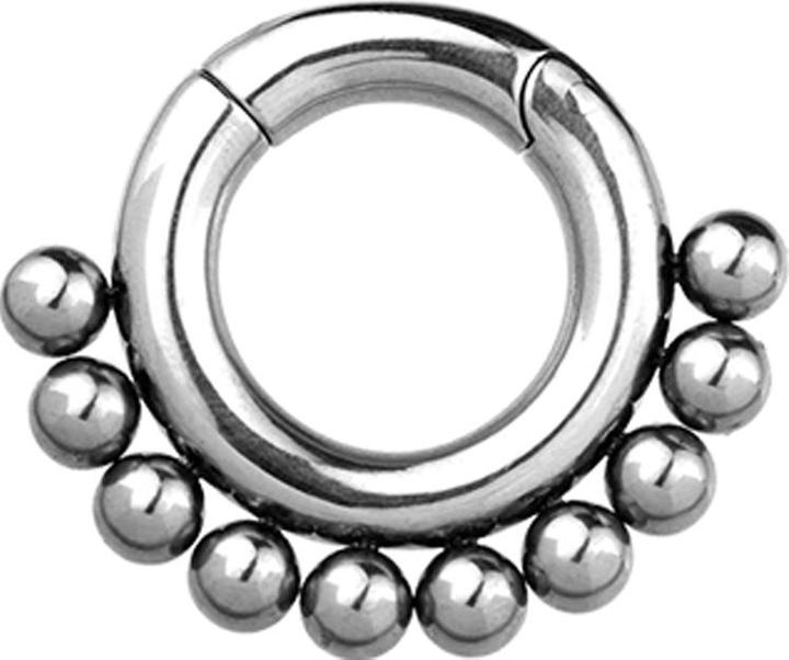 Immagine prodotto Star Piercing Anello a segmento di peso per l'orecchio pieghevole in argento con dieci palline (Acciaio chirurgico 316L, senza ottone)