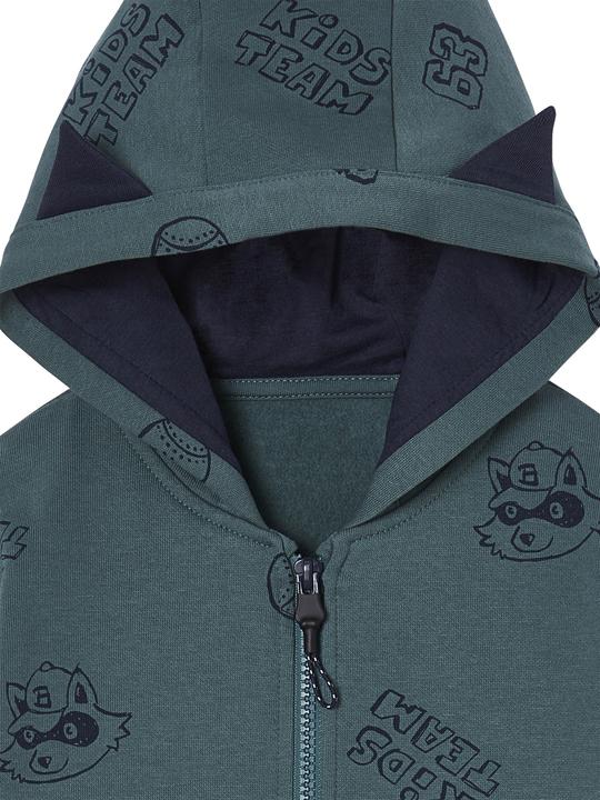 Actual product image Vertbaudet Boys' hooded sweat jacket with ears and recycled polyester (92)