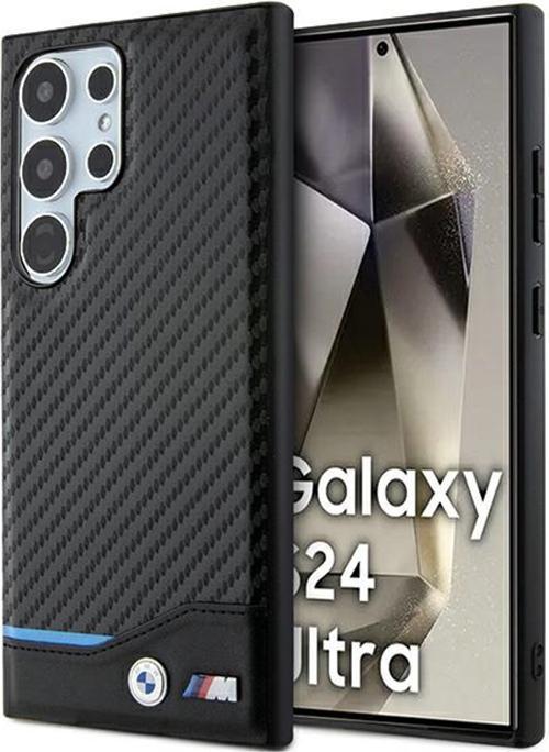 Actual product image BMW BMHCS24L22NBCK S24 Ultra S928 czarny/black Leather Carbon (Samsung Galaxy S24 Ultra)