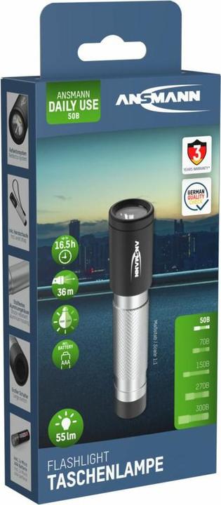 Produktbild Ansmann LED Taschenlampe 50B batteriebetrieben/inkl. 1x Micro AAA (8.50 cm, 55 lm)
