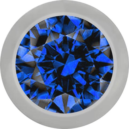 Produktbild Star Piercing Micro Kugel silber mit Kristall dunkelblau (ohne Messing, Titan G23)