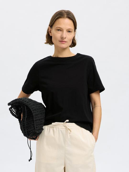 Image du produit Selected Femme 100% Baumwoll T-Shirt mit Rundhalsausschnitt (S)