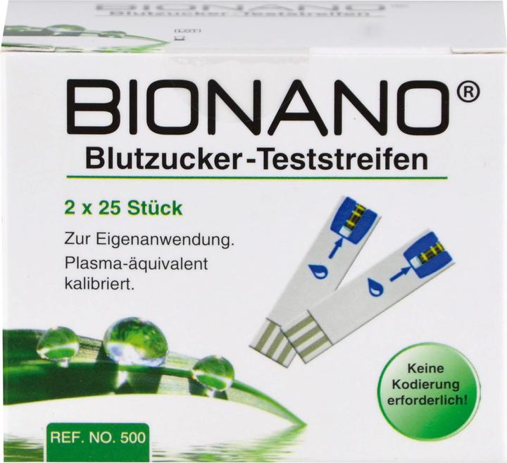 Produktbild Bionano Blutzucker Teststreifen, 50 St. Teststreifen (Teststreifen)