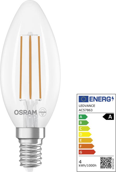 Energie-Label Steffen Classic (E14, 3.80 W, 806 lm, 1 x, A)