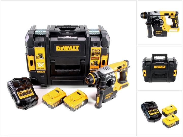 DeWalt SDS-PLUS BOHRHAMMER 18V 2,1J 2 x 5,0Ah XR LI-ION KURZHAMMER TSTAK DCH273P2T (Akkubetrieb)