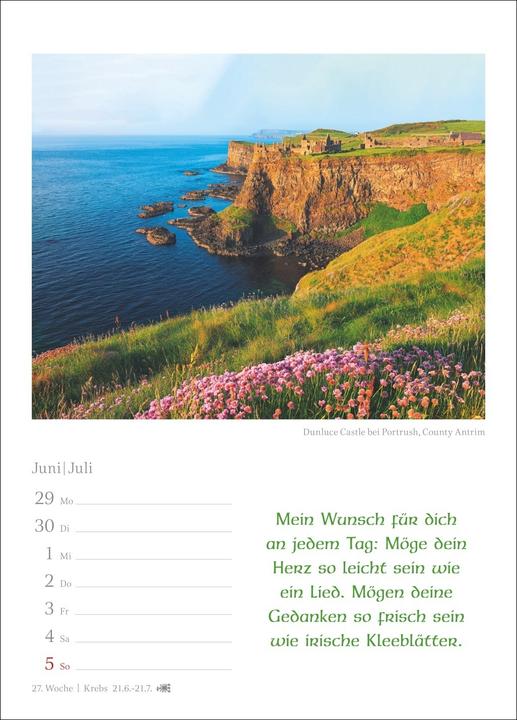 Image du produit Harenberg Irische Segenswünsche Wochenkalender 2026 - mit Zitaten (Couverture rigide, Allemand)