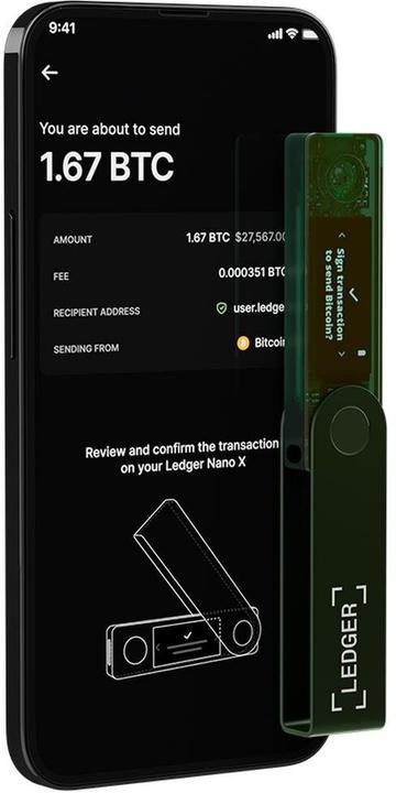Image du produit Ledger Nano X - Emerald Green (Bitcoin, Ethereum Classic, Lithécoïne, Dogecoin, Se dépêcher, Autrui)