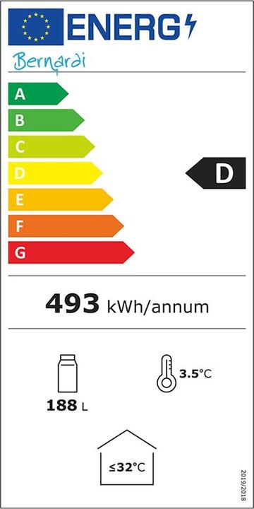 Energie-Label Kibernetik FSP Getränkekühlschrank (188 l)