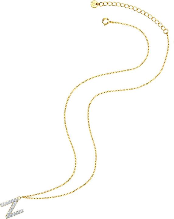Immagine prodotto Glanzstücke München Lettera N da donna in argento sterling con zirconia cubica in oro giallo 45,0 cm di catena base + (Argento, 40 - 45 cm)