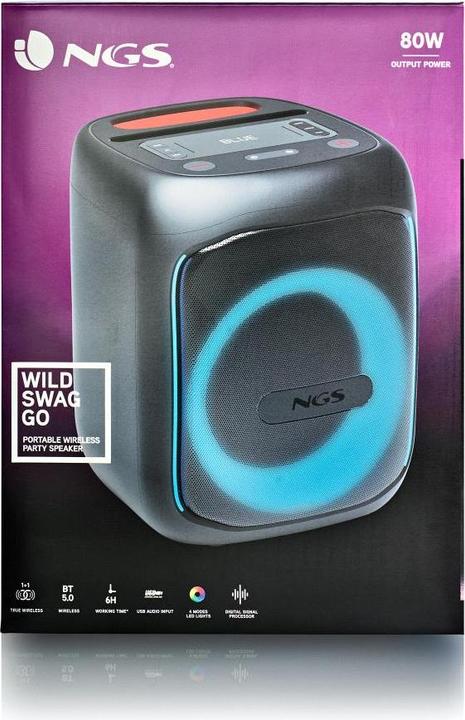 Produktbild NGS Speaker Wild Swag Go Portatile BT/TWS/USB/TF/AUX-IN 80W (10 h)