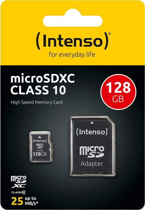 Actual product image Intenso microSD Class 10 (128 GB, microSDXC, U1, UHS-I)