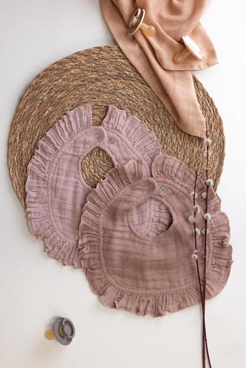 Produktbild Sebra Sabberlätzchen, 2er Set, Musselin, rose/braun