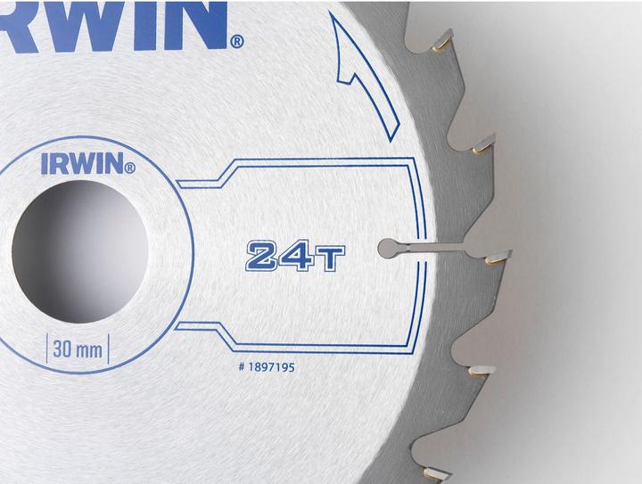 Immagine prodotto Irwin IRW1897195 180 x 30 mm, 24 denti Lama circolare con dente ATB Misure di rettifica