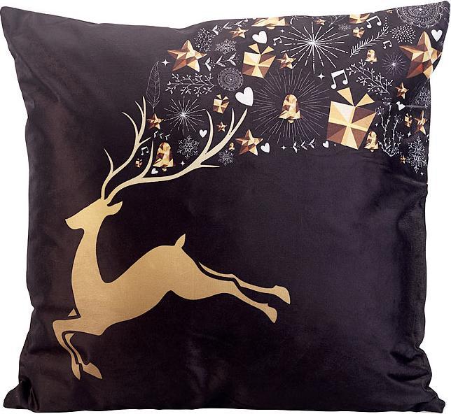 Produktbild Infactory 2er-Set Deko-Weihnachtskissen "Rentier" mit LEDs, 45 x 45 cm (40 x 40 x 7 cm)