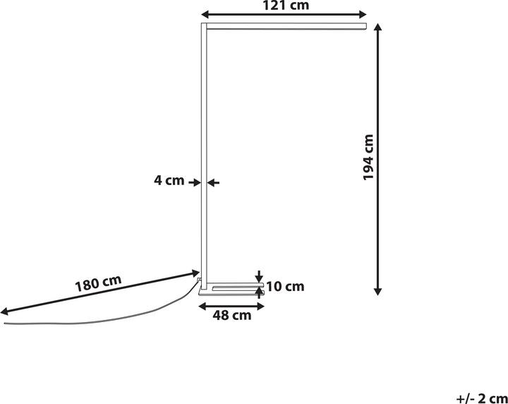 Actual product image Beliani Floor lamp LED metal white 194 cm rectangular MENSA (10800 lm, E27)