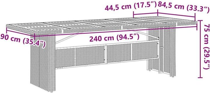 Produktbild VidaXL Gartenmöbel Essgruppe Gartengarnitur Sitzgruppe 11tlg Schwarz Poly Rattan (90 cm)
