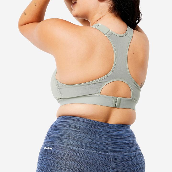 Immagine prodotto Decathlon Bustier con imbottiture regolabili strong hold - verde salvia (L)