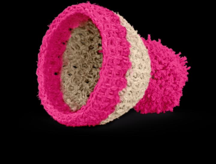 Actual product image 58 Products Egg cup cap ivory / magenta (1 x)