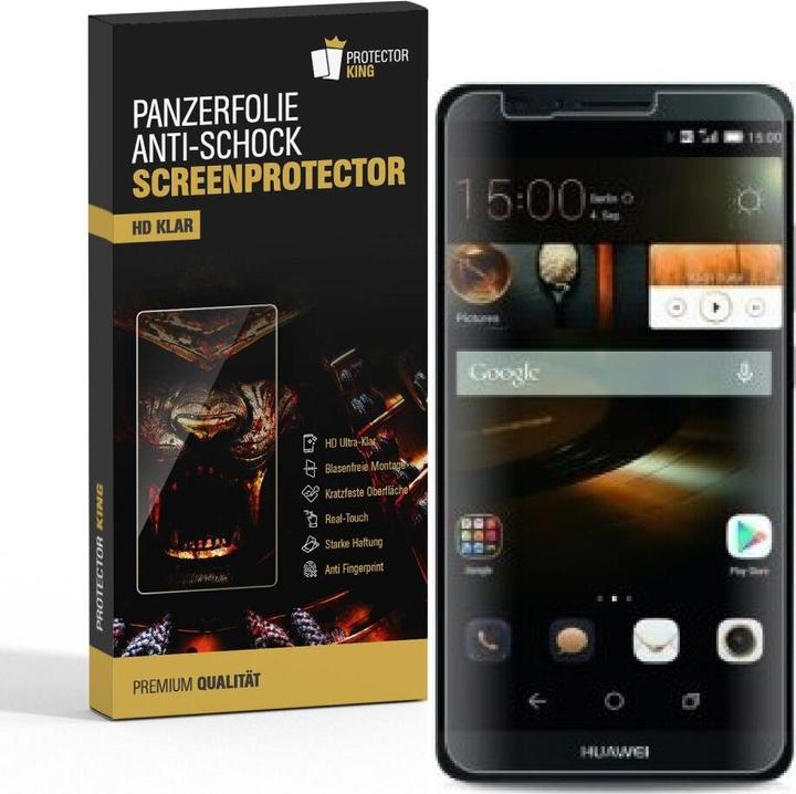 Actual product image Protectorking 2x Panzerfolie Anti-Shock HD Klar (2 Piece, Huawei Ascend Mate 7)