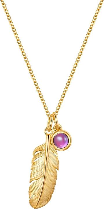 Immagine prodotto Glanzstücke München Collana da donna con piume in argento - 35048 (Argento, 40 - 45 cm)