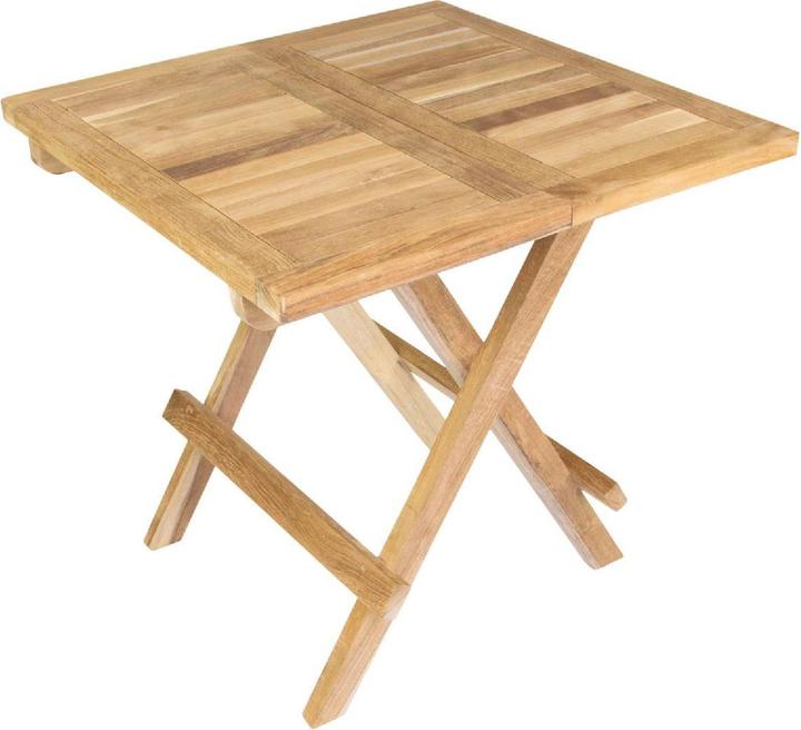 Produktbild VCM Balkontisch Gartentisch Teakholz Beistelltisch klappbar natur 50 x 50 cm (50 cm)