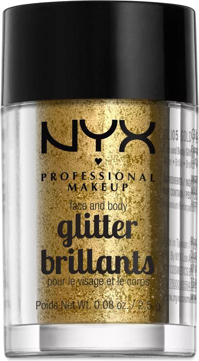 NYX Professional Make-Up Face and Body Glitter (Gold, Highlighter, 2.50 g)