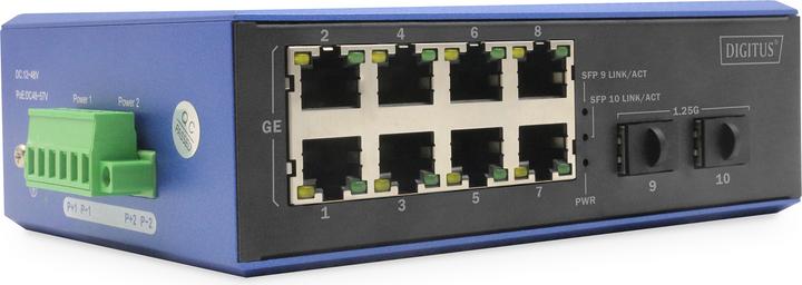 Produktbild Digitus Industrial 8 + 2 -Port Gigabit Ethernet PoE Switch (10 Ports)