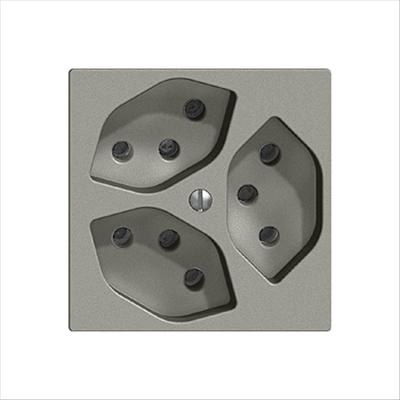 Actual product image Feller Socket 3xT13 10A dark grey