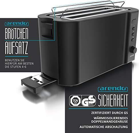 Image du produit Arendo Grille-pain en acier inoxydable à fente longue 4 tranches