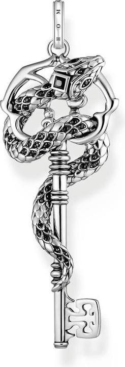 Thomas Sabo Anhänger Schlange schwarze Steine Silber (Silber 925)