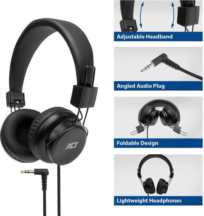 Produktbild Foldable stereo headphones with 3.5mm audio jack (Kabelgebunden)