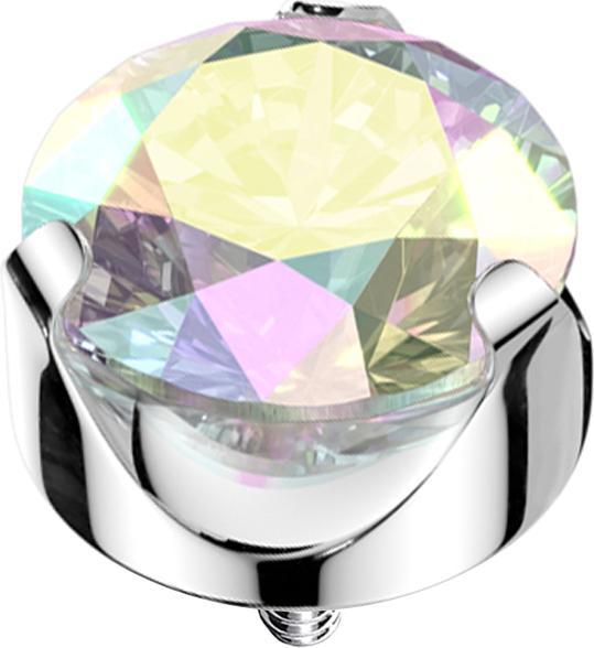 Immagine prodotto Star Piercing Dermal Anchor silber flach Kristall multicolor gefasst (Titanio)