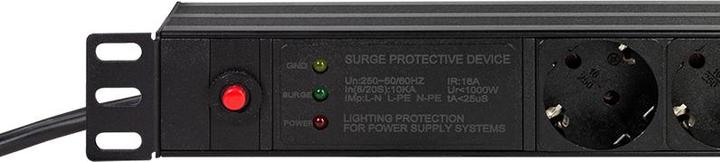 Produktbild LogiLink 19" Steckdosenleiste 7-fach, mit Netzfilter u. Überlastschutz (7 x, CEE 7/3, 2 m)