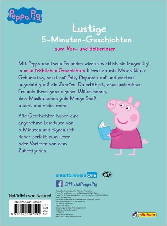 Immagine prodotto Peppa: Lustige 5-Minuten-Geschichten (Tedesco, Steffi Korda, 2017)