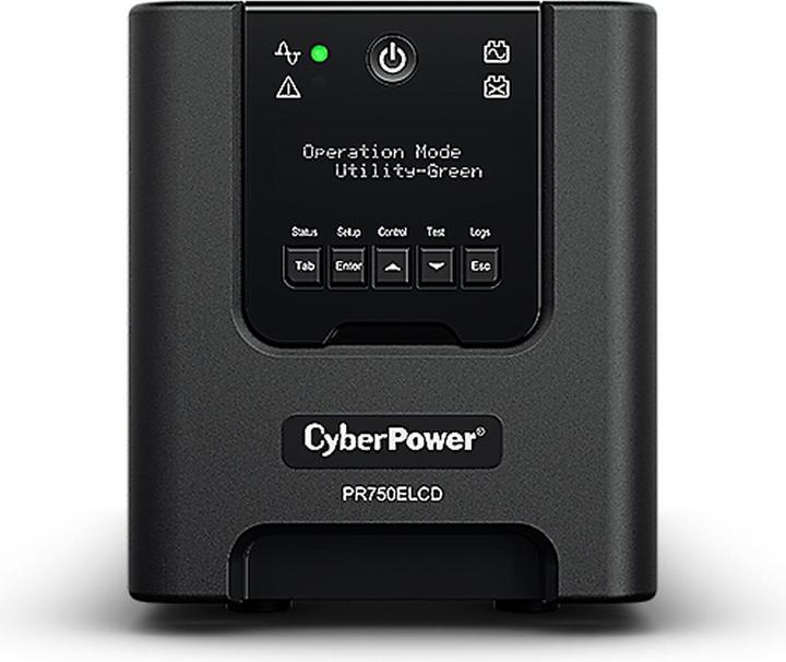 Actual product image Cyberpower PR750ELCD Line-Interactive 750VA/675W Sinsuwelle AVR LCD Output(6) IEC RS232 USB HID EPO SNMP (O... (750 VA, 675 W, Line-interactive UPS)