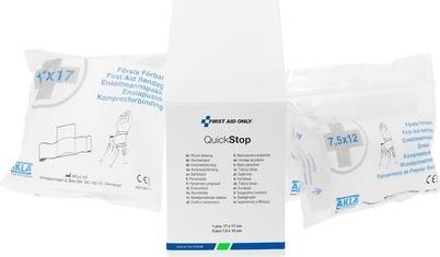 First Aid Only Mull-Kompressen Quick Stop P-44030 00 weiss 1x17,0/2x12,0 x 1x17,0/2x7,5 cm, 3 St.