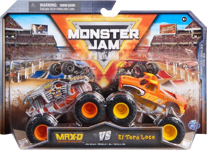 Image du produit Spin Master Monster Jam, Monster trucks en métal moulé Max D Vs. El Toro Loco officiels, échelle 1:64, jouets po